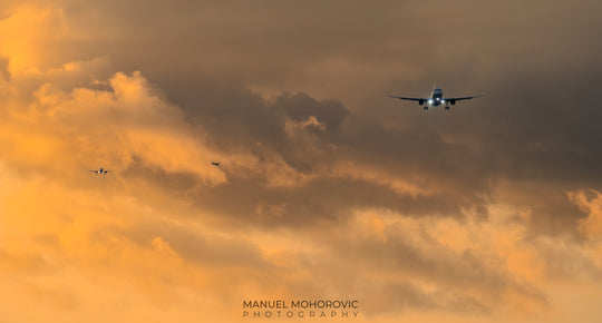 Online Kurs Bildbearbeitung - Flugzeuge im Anflug auf Flughafen Zürich - Manuel Mohorovic Photography