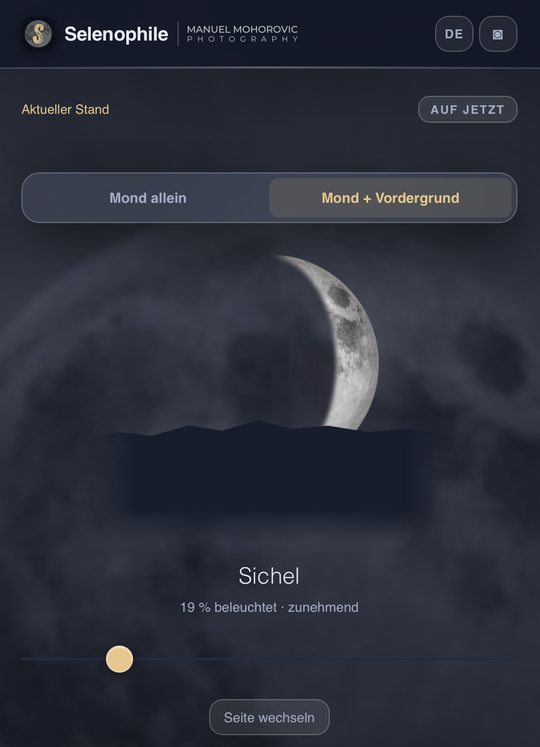 Selenophile – Mondfotografie App: Belichtung, Planung &amp; Termine
