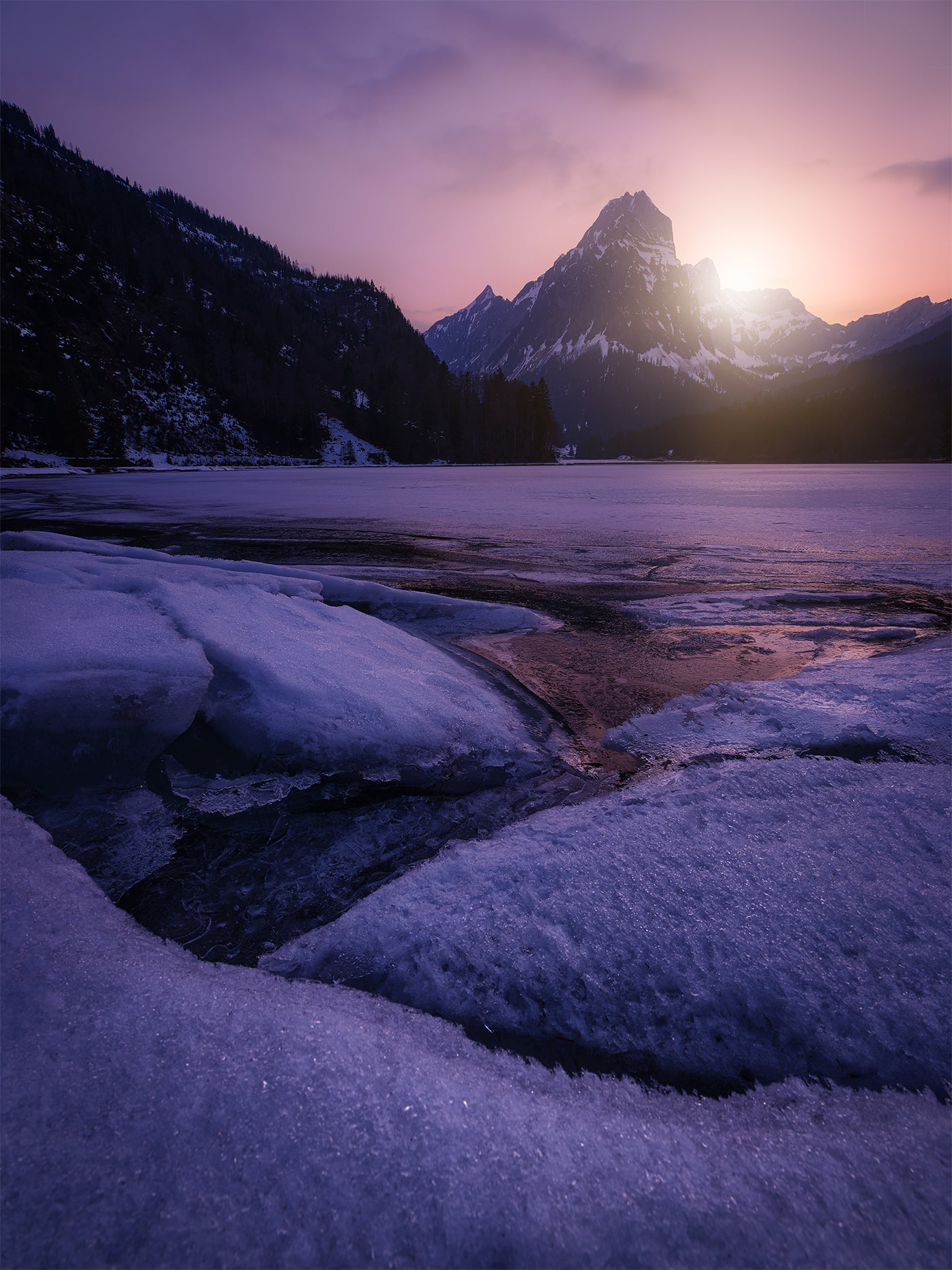 Obersee Winter Sunset - Fine Art Print | manumo-photography.